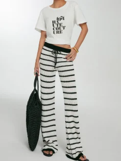 Discount Striped Drawstring Knit Pants Pants|Knitwear