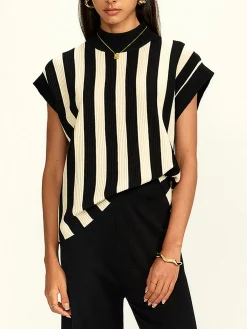 Hot Striped Jersey Top Pants Set Matching Sets|Bottoms