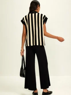 Hot Striped Jersey Top Pants Set Matching Sets|Bottoms