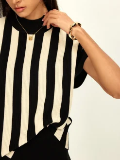 Hot Striped Jersey Top Pants Set Matching Sets|Bottoms