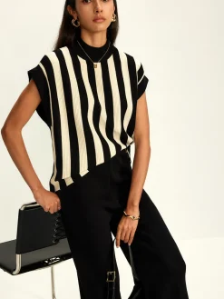 Hot Striped Jersey Top Pants Set Matching Sets|Bottoms