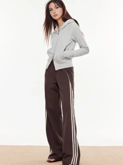 Hot Striped Patchwork Elastic Waist Pants Pants|Bottoms