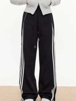 Hot Striped Patchwork Elastic Waist Pants Pants|Bottoms