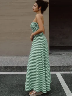 Striped Tube Long Dress Casual Dresses|Vacation Dresses