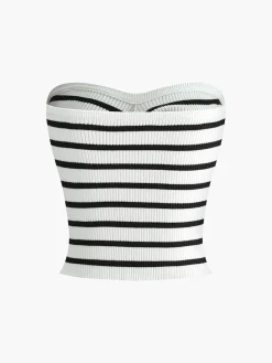 Sale Striped Twist Detail Tube Top Tank Tops & Camis|Tops