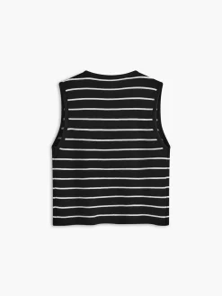 Hot Striped V-Neck Tie Front Sweater Vest Sweater Vests|Sweaters & Cardigans