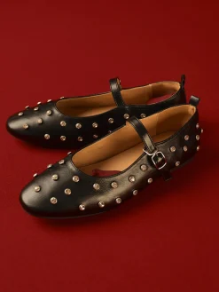 Sale Studded Buckle Strap Mary Jane Ballet Flats Shoes|Accessories