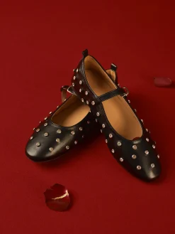 Sale Studded Buckle Strap Mary Jane Ballet Flats Shoes|Accessories