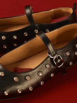 Sale Studded Buckle Strap Mary Jane Ballet Flats Shoes|Accessories
