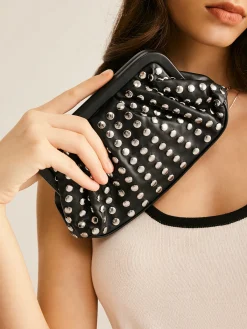 Online Studded Pleated Clutch Bag Bags|Accessories