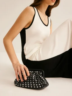 Online Studded Pleated Clutch Bag Bags|Accessories