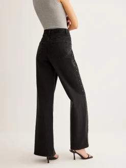 Outlet Studded Wide-Leg Denim Jeans Jeans|Pants