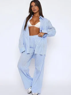 Outlet Styling Striped Long Pants Pants|Bottoms