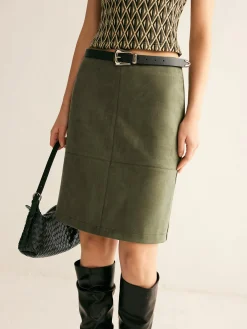 Online Suede A-Line Skirt Without Belt Skirts|Matching Sets