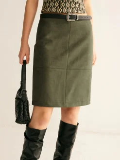 Online Suede A-Line Skirt Without Belt Skirts|Matching Sets