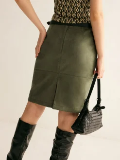 Online Suede A-Line Skirt Without Belt Skirts|Matching Sets