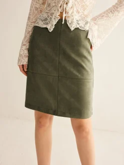 Online Suede A-Line Skirt Without Belt Skirts|Matching Sets