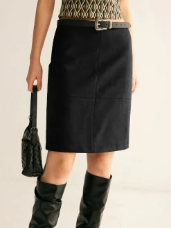 Online Suede A-Line Skirt Without Belt Skirts|Matching Sets