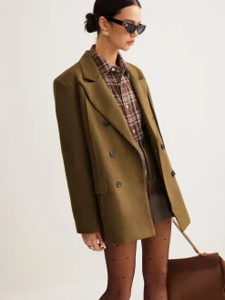Sale Suede Back-Slit Blazer Outerwear|Blazers