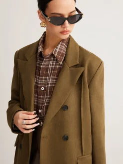 Sale Suede Back-Slit Blazer Outerwear|Blazers