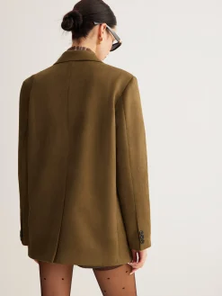 Sale Suede Back-Slit Blazer Outerwear|Blazers
