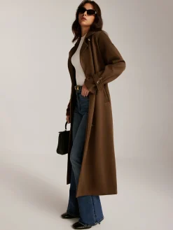Best Suede Belted Button Long Trench Coat Outerwear|Coats
