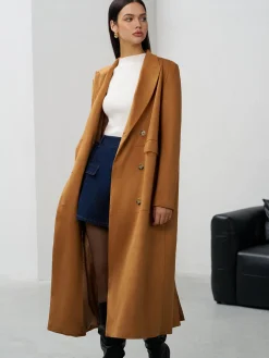 Suede Button Long Blazer Outerwear|Blazers