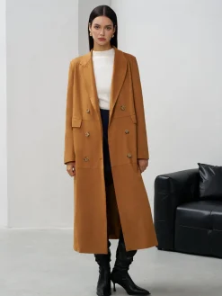 Suede Button Long Blazer Outerwear|Blazers