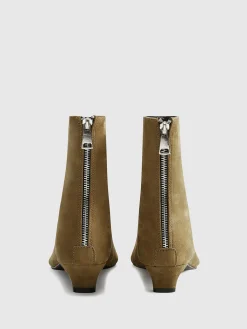 Outlet Suede Kitten Ankle Boots Shoes|Accessories
