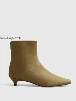Outlet Suede Kitten Ankle Boots Shoes|Accessories