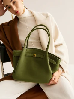 Clearance Suede Pleated Top Handle Bag Bags|Accessories
