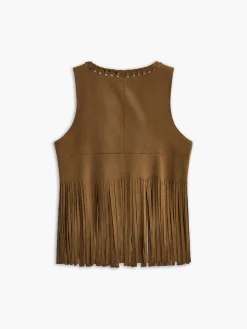 Discount Suede Tassel Vest Outerwear|Vests