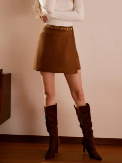 Best Suede Wrap Mini Skirt Skirts