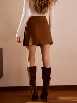 Best Suede Wrap Mini Skirt Skirts