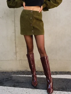 Online Suede Zipper Mini Skirt Skirts