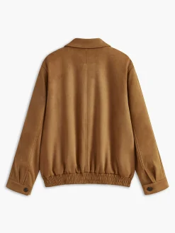 Clearance Suede Zipper Shift Jacket Outerwear|Jackets