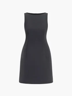 Outlet Suiting Sleeveless Short Dress White Dresses|Black Dresses