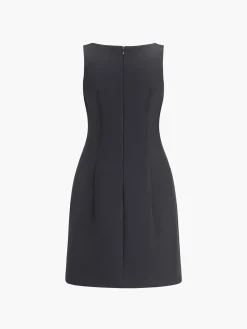 Outlet Suiting Sleeveless Short Dress White Dresses|Black Dresses