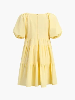 Online Sunshine Zippered Plunge Skater Short Dress Casual Dresses|Vacation Dresses