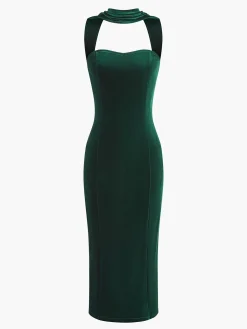Best Sweetheart Backless Velvet Dress Cocktail & Party Dresses|Midi Dresses