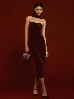 Best Sweetheart Backless Velvet Dress Cocktail & Party Dresses|Midi Dresses