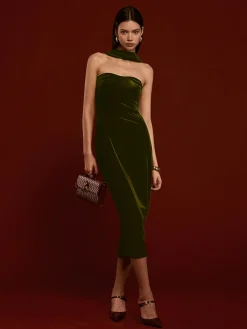 Best Sweetheart Backless Velvet Dress Cocktail & Party Dresses|Midi Dresses