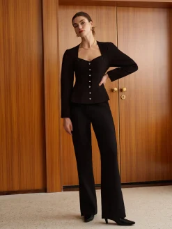 Discount Sweetheart Neckline Slim Blouse Blouses & Shirts|Tops