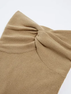 Sweetheart Twist Ribbed Crop Tube Strapless Top Sweater Tops|Sweaters & Cardigans