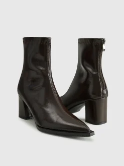 New Thick Heel Zipper Ankle Boots Shoes|Accessories