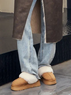 Discount Thick Sole Fleecing Slippers Boots Shoes|Accessories
