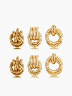 Best Three-Piece Cross Hoop Drop Earrings Earrings|Accessories