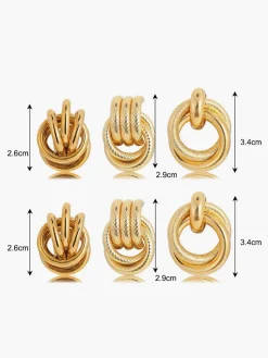 Best Three-Piece Cross Hoop Drop Earrings Earrings|Accessories