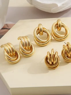 Best Three-Piece Cross Hoop Drop Earrings Earrings|Accessories