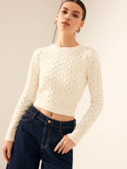 Online Tie Back Crop Sweater Sweater Tops|Sweaters & Cardigans